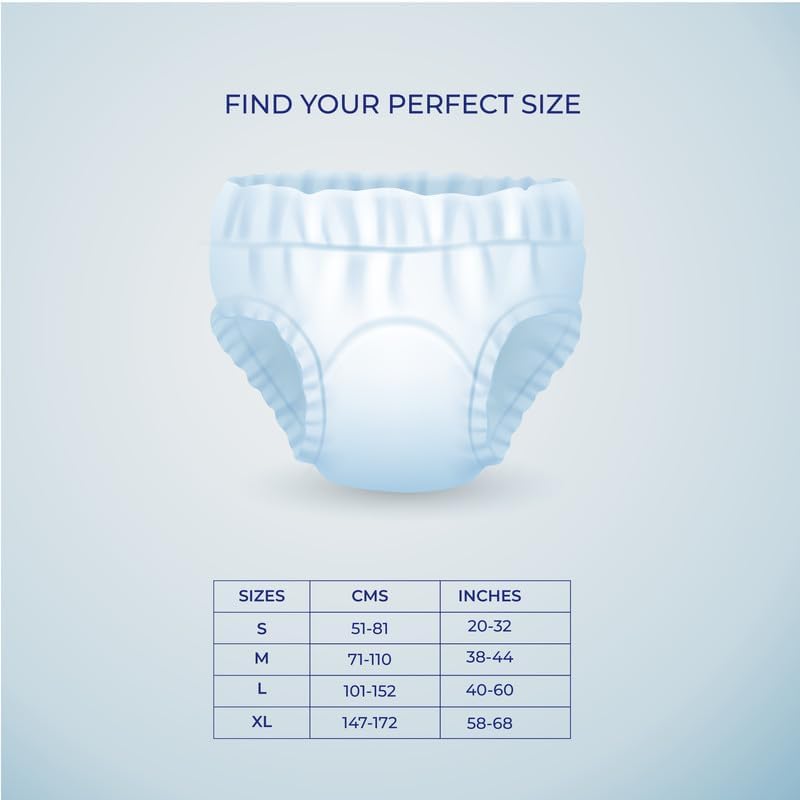 Medisuperdry Adult Diaper Pants | Small (S) |Waist 51-81 cm (20-32 inches) |High Absorbency -10 Hrs |Rash-Free |Leakproof |Breathable |Odourless |Elastic Waist |For Men & Women | 10 Units, Pack of 1