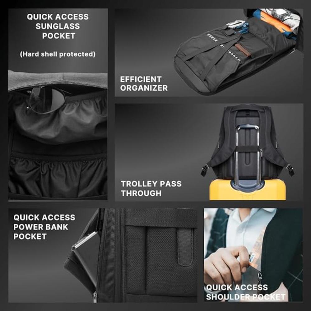 GODS Ghost Flag Anti Theft 15.6 inch Polyester Laptop Tech Backpack(25 Ltrs, Black)