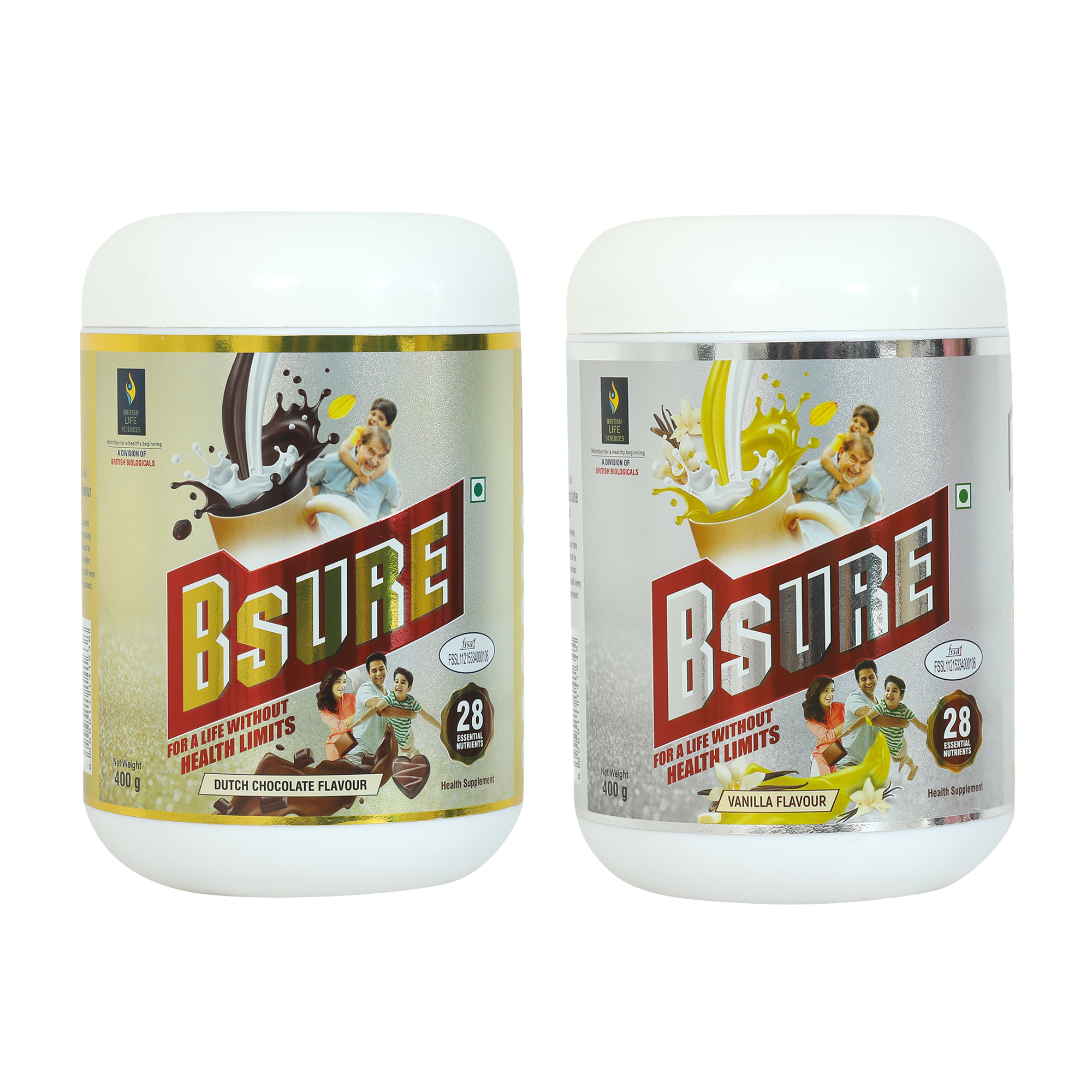 Bsure Sugar Chocolate and Bsure Sugar Vanilla Combo | For a Life Without Health Limits | Complete Balanced Nutritional Supplement | Immunity Booster|with 3 Vital Oxidants|Health Supplemment with Essential Nutrient