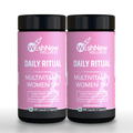 WishNew Wellness Daily Ritual Women's Multivitamin 18+ | Complete 36-Nutrient Formula for Optimal Health & Vitality | Supports PMS, UTI Care | 60 Non-GMO Delayed Release Capsules for Your Wellbeing Pack of 2