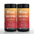 WishNew Wellness DAILY RITUAL with Triple Strength Fish Oil & CoQ-10 | Enhanced Heart & Brain Health | 60 Liquid Capsules with CoQ10 Pellets | High Potency Omega-3, EPA, DHA for Wellbeing Pack of 2