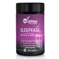 WishNew Wellness SLEEPEASE | 30 Veg Capsules | Advanced Sleep Formula | L-Theanine, Melatonin, Valerian, Ashwagandha | Deep Restful Sleep | Non-Habit Forming | 100% Vegetarian | Enhanced Relaxation