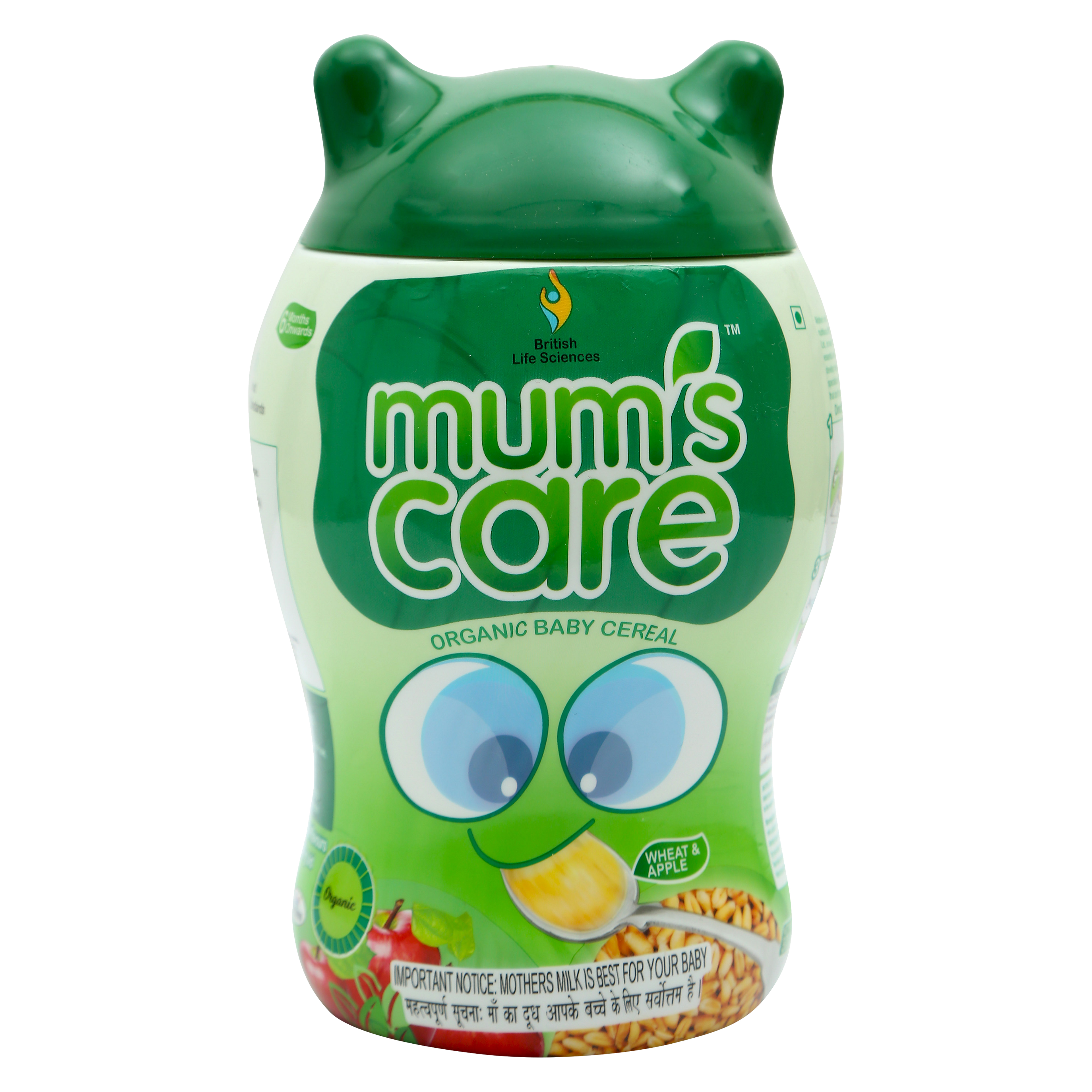 Mums Care Organic baby cereal | From 6 months | Organic cereal | source of Protein & fiber | 300gm | Wheat & Apple