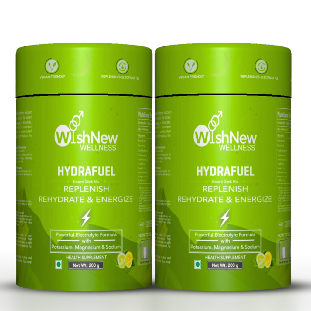 WishNew Wellness HydraFuel: Prime Electrolyte Energy Workout Drink Mix | Get Daily Hydration & Instant Energy Boost | Lemon & Lime Flavor with natural Sweetness| 20 Sachets | Suitable for Men & Women Pack of 2