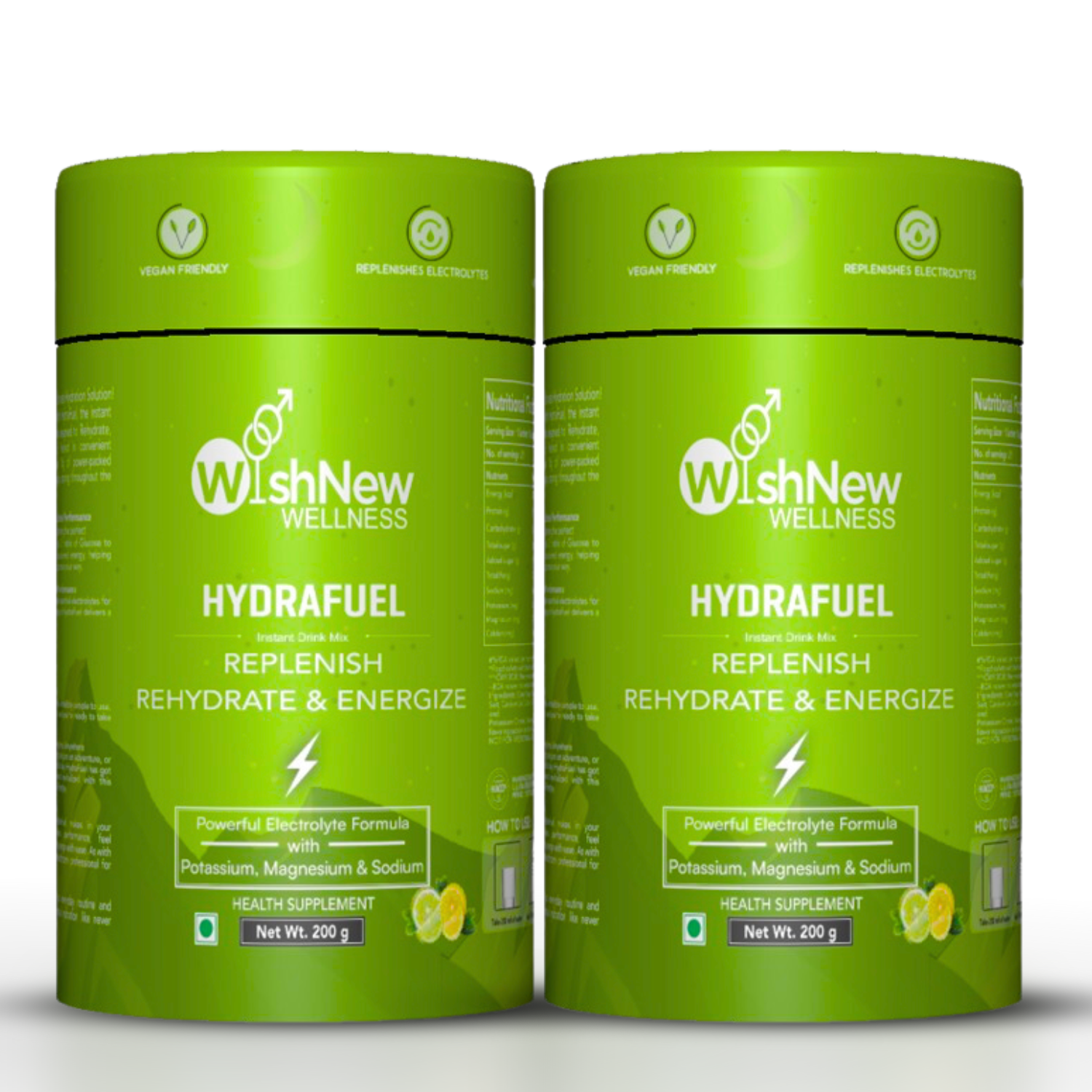 WishNew Wellness HydraFuel: Prime Electrolyte Energy Workout Drink Mix | Get Daily Hydration & Instant Energy Boost | Lemon & Lime Flavor with natural Sweetness| 20 Sachets | Suitable for Men & Women Pack of 2