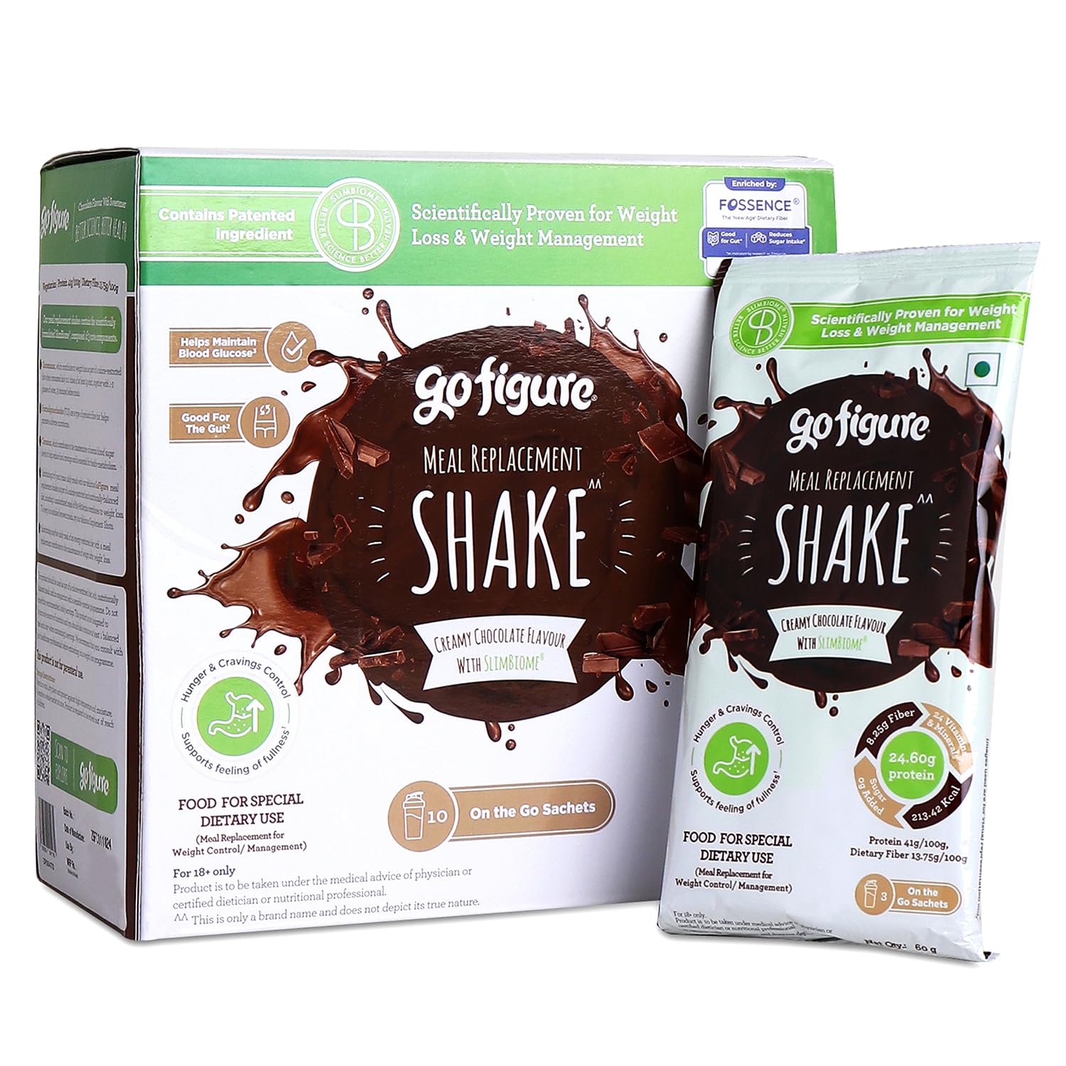 GoFigure Meal Replacement Shake 10 x 60g Sachets | Slimbiome Protein Powder for Weight Loss & Gut Health | Creamy Chocolate Flavor | Energy & Metabolism Boost | Weight Management Drink for Men & Women