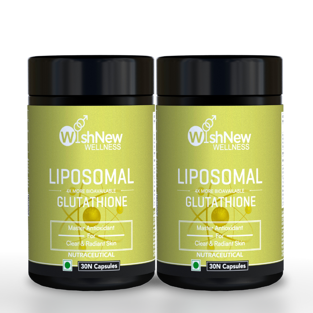Wishnew Wellness LIPOSOMAL GLUTATHIONE Capsules - For Youthful & Radiant Skin | Immune Health | 30 Vegetarian Capsules - With Enhanced Bioavailability & Antioxidant Support | Suitable for Men & Women Pack of 2