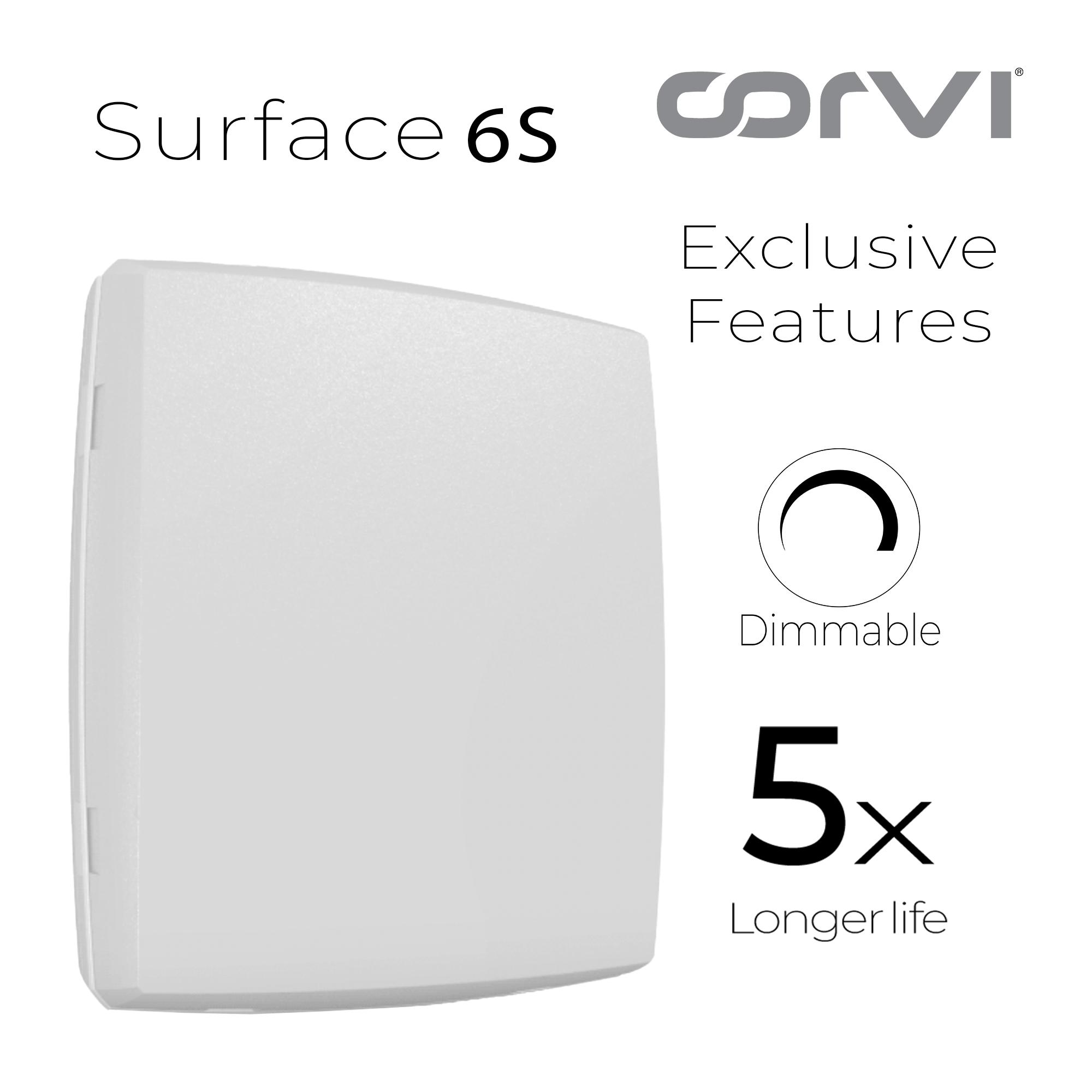 CORVI LED Surface 6S Square 15W | Dimmable, Driverless Ceiling Panel Light | Slim, Full Glow, No False Ceiling Required | Easy White 4000K (Pack of 3)