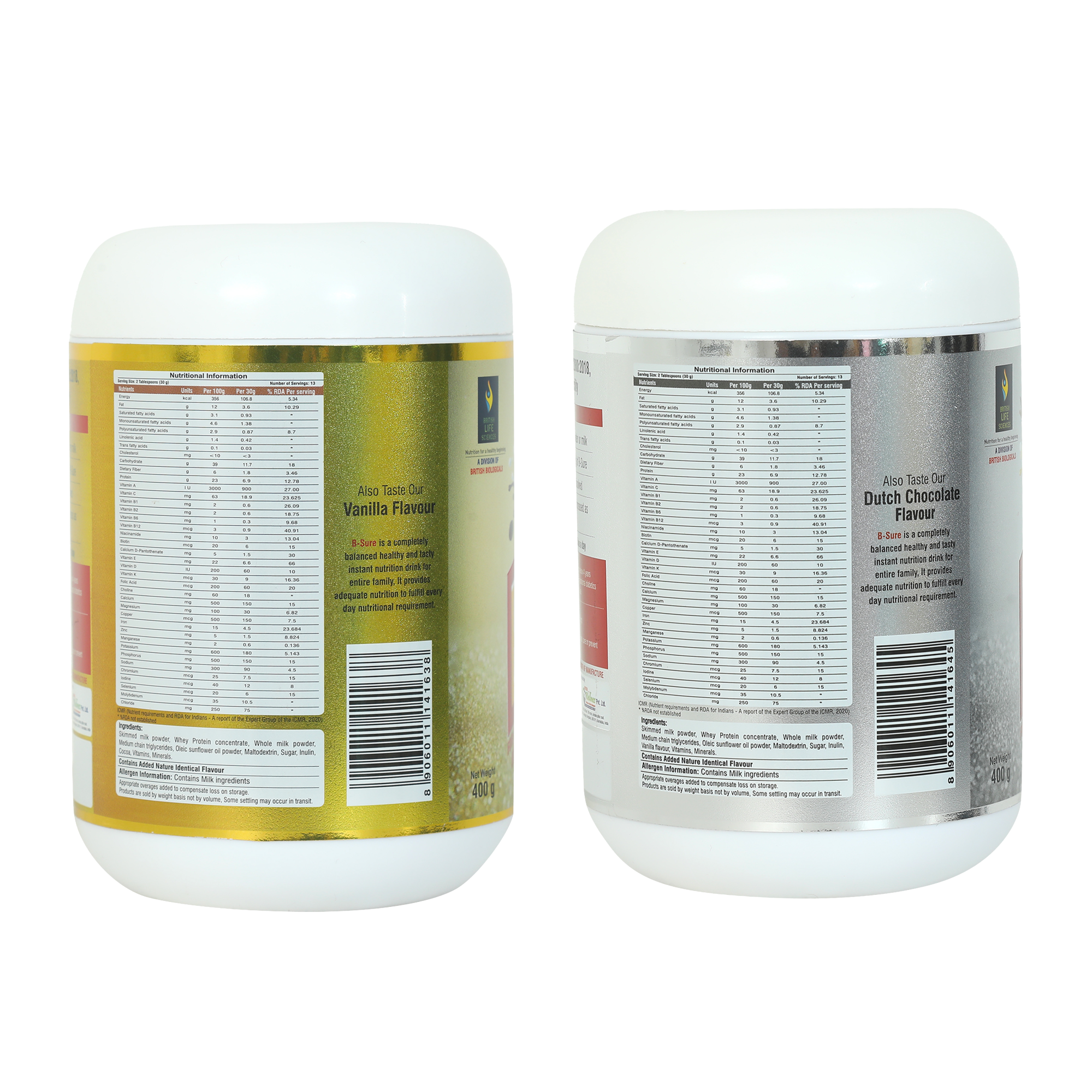 Bsure Sugar Chocolate and Bsure Sugar Vanilla Combo | For a Life Without Health Limits | Complete Balanced Nutritional Supplement | Immunity Booster|with 3 Vital Oxidants|Health Supplemment with Essential Nutrient