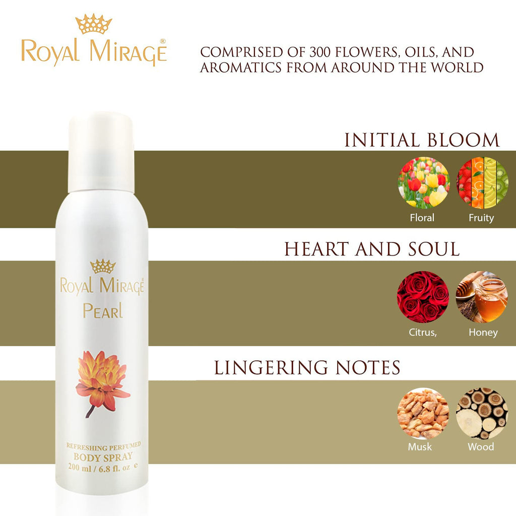 Royal Mirage Body Deodorant Spray 200ml (Pearl)