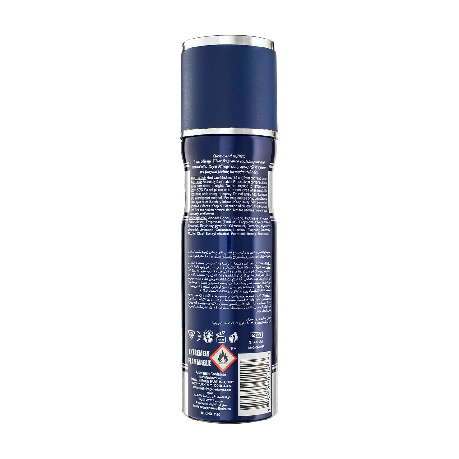 Royal Mirage Silver 200ml Body Spray