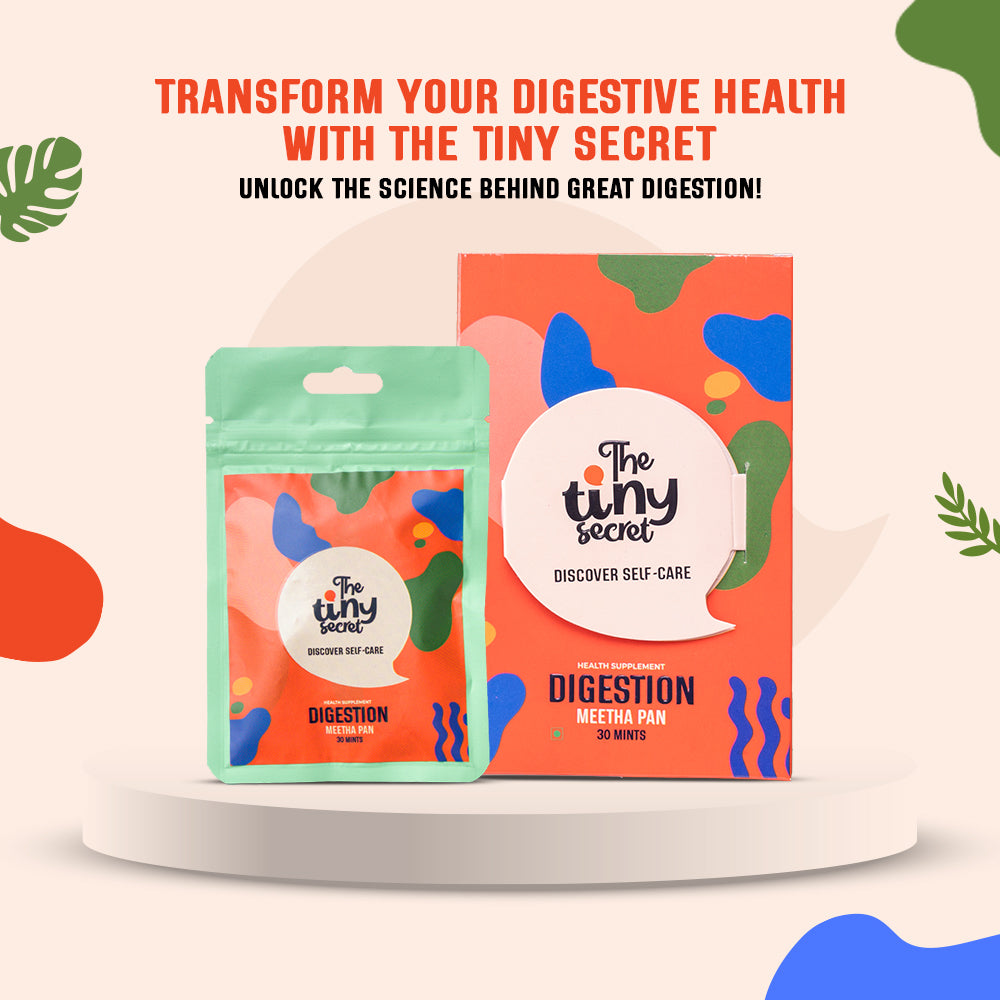 The Tiny Secret Digestion Fit Mints | Metabolic Booster | Zero Sugar & Low Calorie | Protects Gut from Infection | With FOS Prebiotics & 10 Billion Cfu Probiotics | Meetha Pan Flavour | 30 Mints