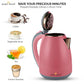 ZADASTAR 1.8L ZS COLOUR COOLTOUCH KETTLE | 1500W | Cool Touch Outer Body | Stainless Steel Inner Body | 1 Year Free Replacement Warranty (Pink)