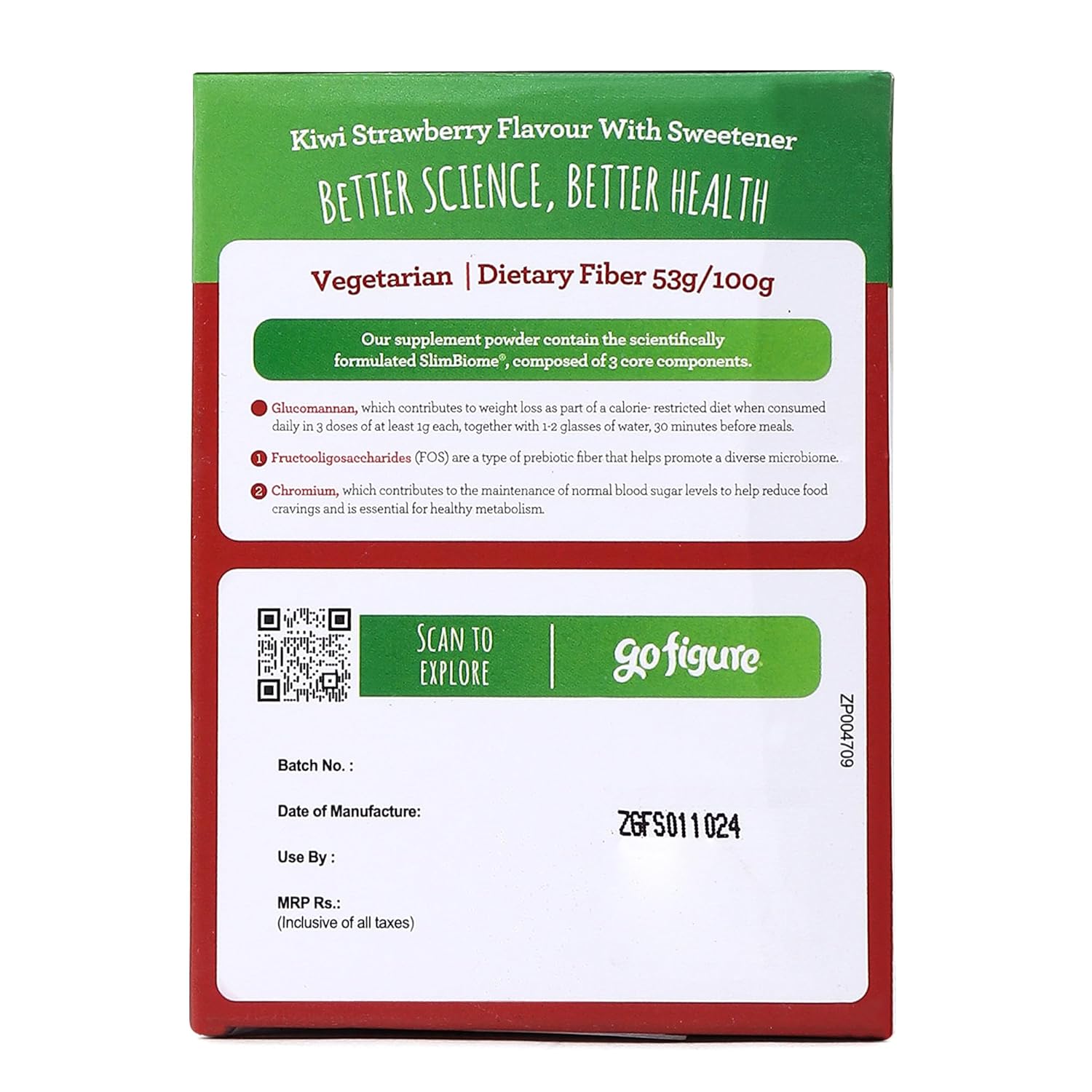 GoFigure Pre Meal Supplement Powder Shot Strawberry & Kiwi Flavor, 21 Sachets (5g Each) | With Slimbiome for Weight Loss & Weight Management, Metabolism Support | Appetite Control for Men & Women
