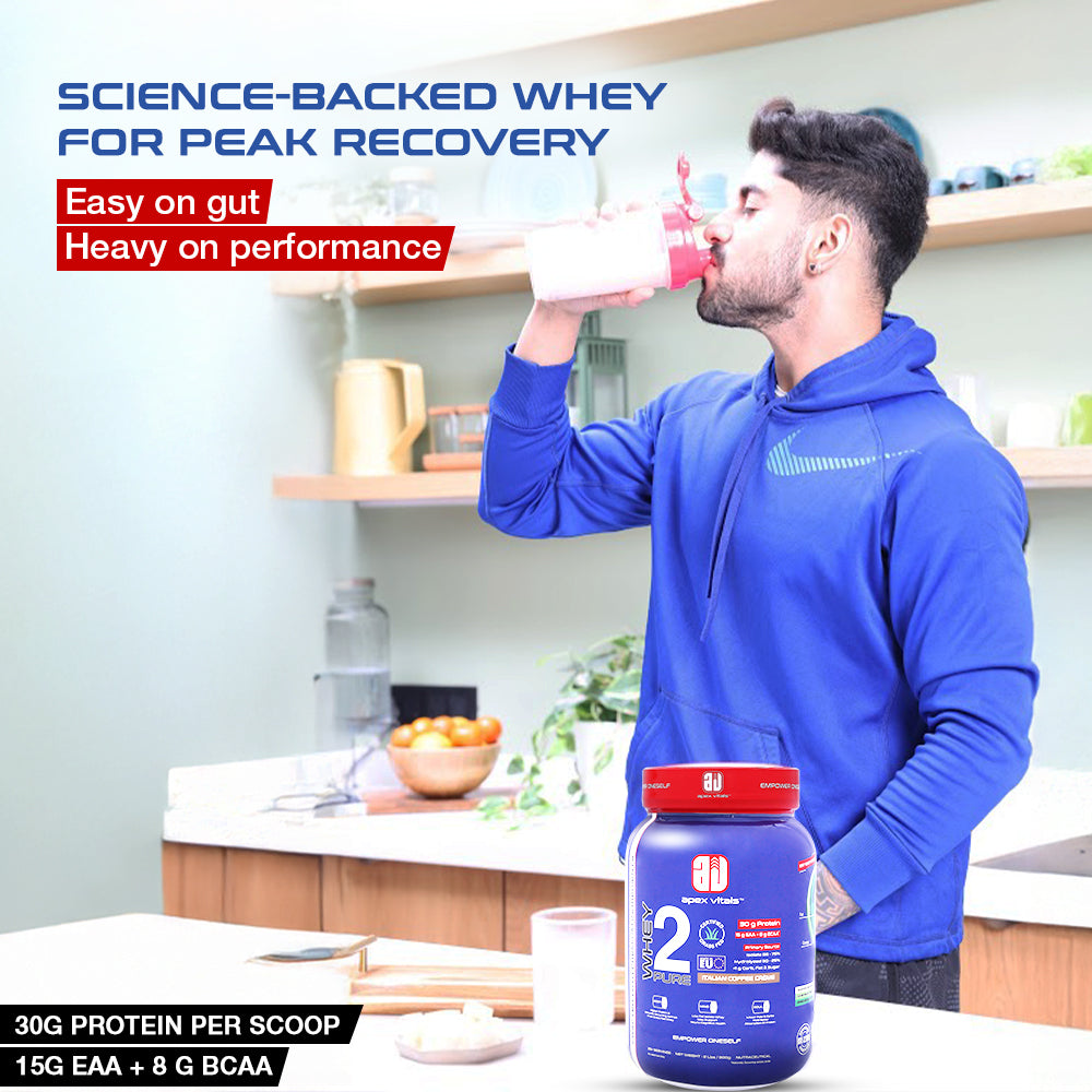 Apex Vitals Whey 2 Pure - Grass-Fed Whey Made in EU | Whey Isolate & Hydrolyzed | 30g Protein, 15g EAA, 8g BCAA | Digestive Enzymes | Muscle Build & Recovery |Italian Coffee Cream - 900g (2 lbs), Shakers, Samples