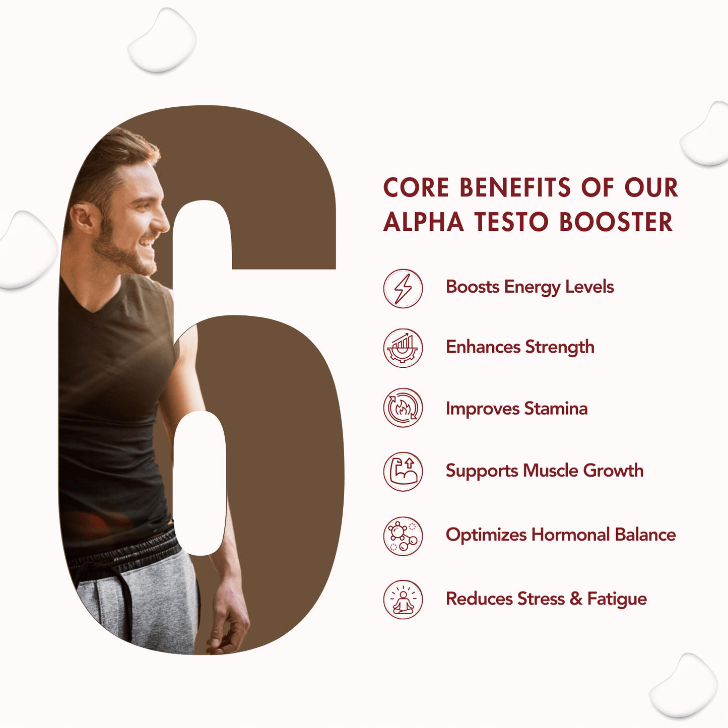 WishNew Wellness ALPHA BOOSTER OF TESTO | 60 Veg Tablets | Enhanced Testosterone Support | Maca, Tribulus, Ginseng | Muscle Growth, Energy, Stamina | Zinc, Vitamin D2 | Men's Health & Vitality