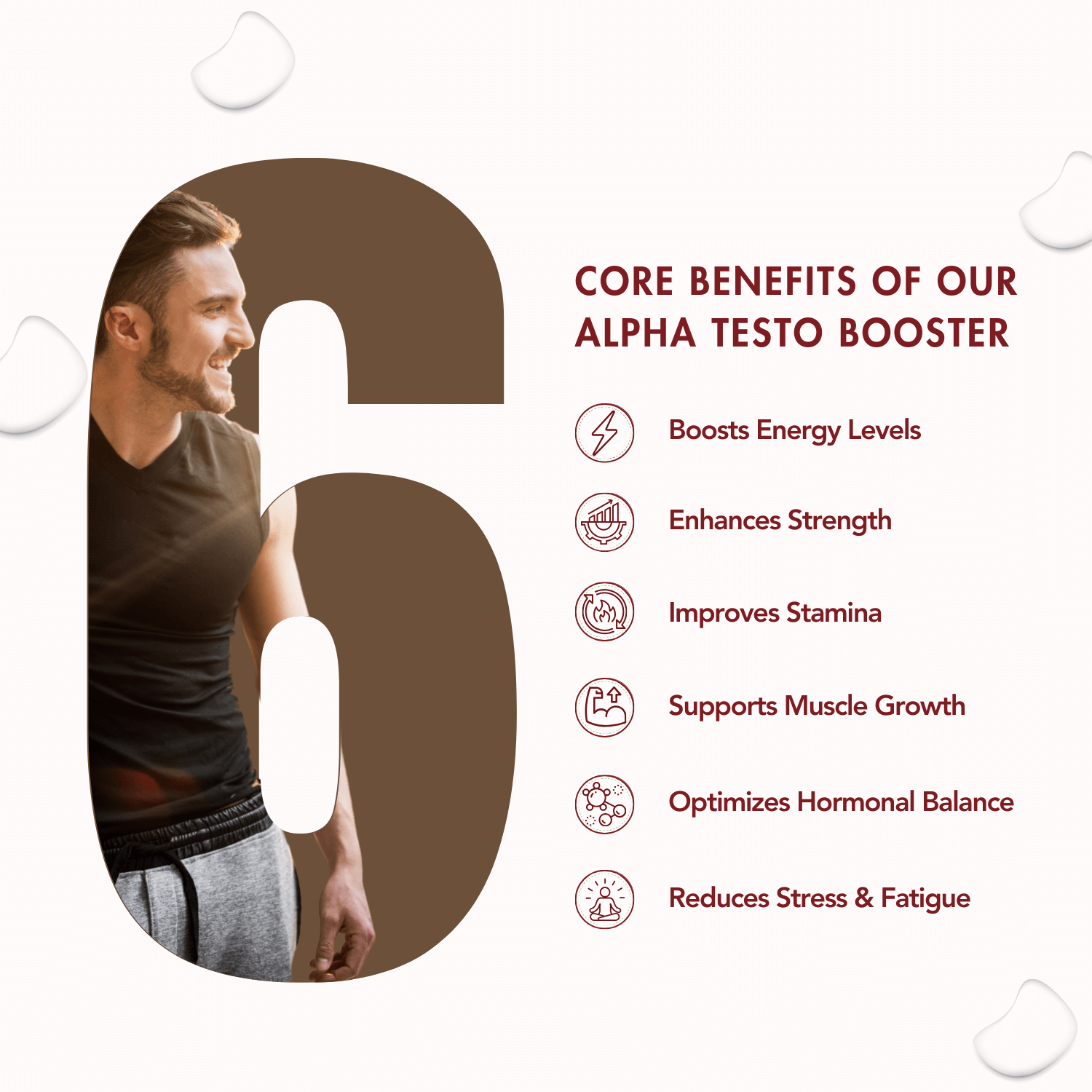 WishNew Wellness ALPHA BOOSTER OF TESTO | 30 Veg Tablets | Maca, Tribulus, Ginseng | Zinc & Vitamin D2 | Men's Health Pack of 2