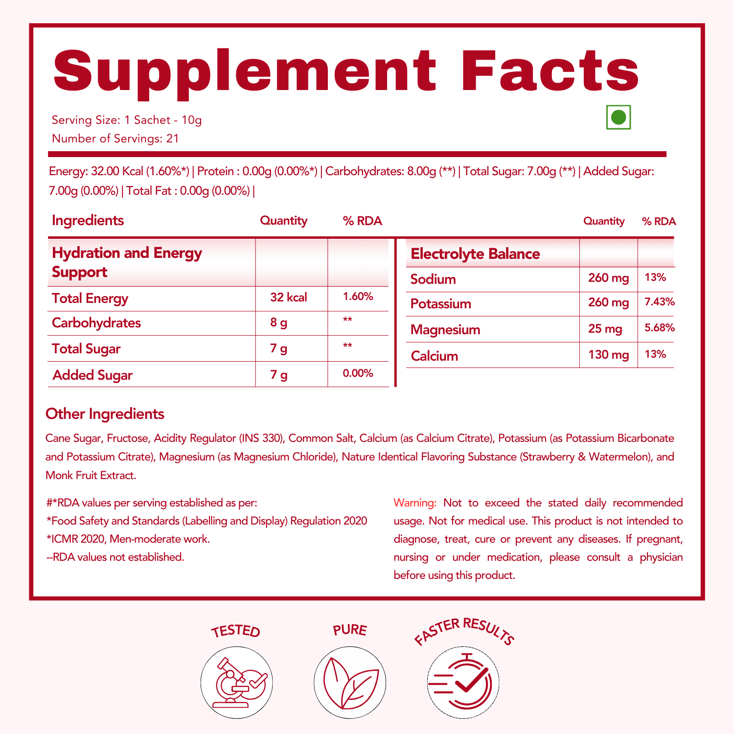 WishNew Wellness HydraFuel: Prime Electrolyte Energy Workout Drink Mix | Get Daily Hydration & Instant Energy Boost | Strawberry-Watermelon with natural Sweetness| 20 Sachets | Suitable for Men & Women Pack of 2