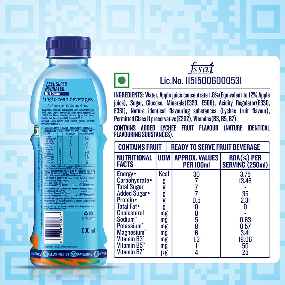 Ocean Fruit Drink Apple 500 ML (Lychee)