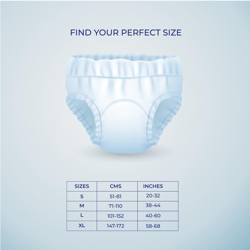 Medisuperdry Adult Diaper Pants | Extra Large (XL) |Waist 147-172 cm (58-68 inches) |High Absorbency -10 Hrs |Leakproof |Breathable |Odourless |Elastic Waist |For Men & Women | 20 Units, Pack of 2