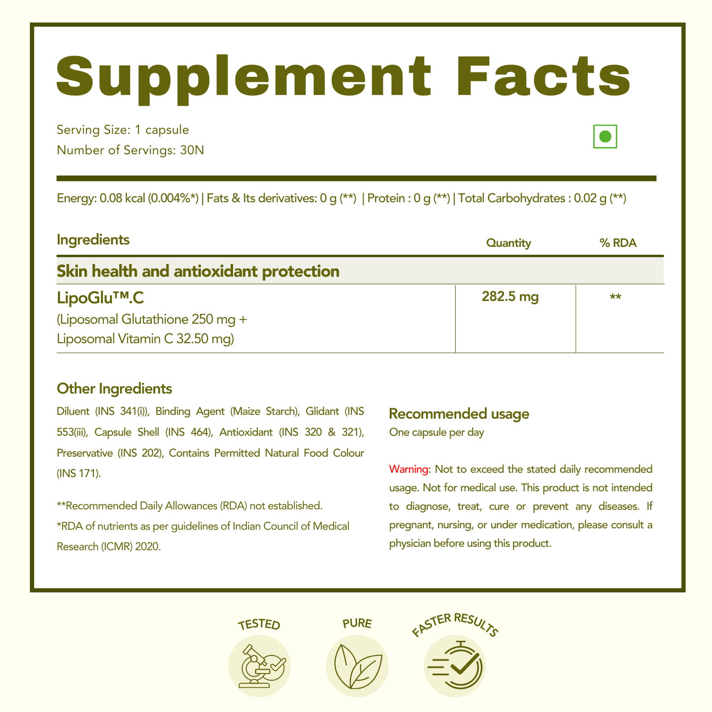 Wishnew Wellness LIPOSOMAL GLUTATHIONE Capsules - For Youthful & Radiant Skin | Immune Health | 30 Vegetarian Capsules - With Enhanced Bioavailability & Antioxidant Support | Suitable for Men & Women Pack of 2
