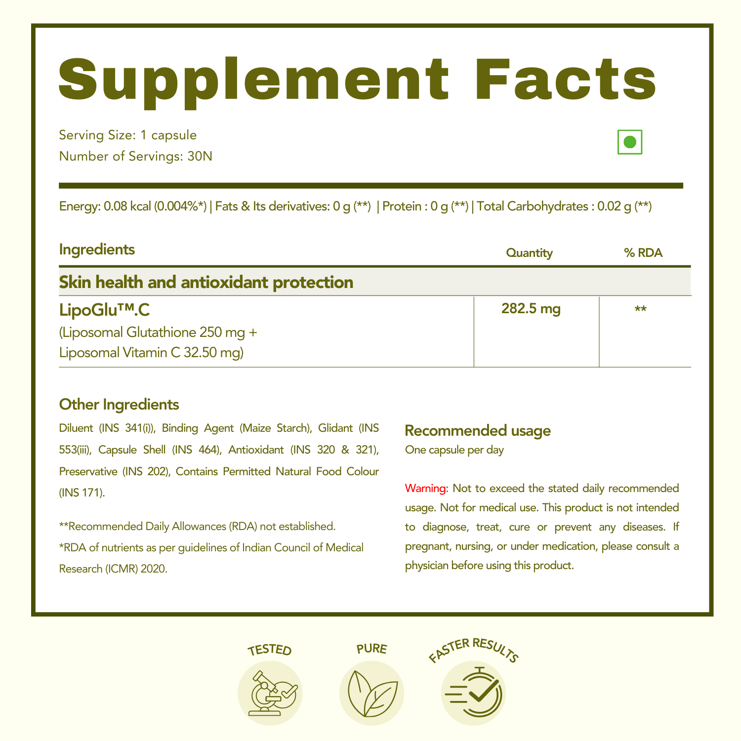 Wishnew Wellness LIPOSOMAL GLUTATHIONE Capsules - For Youthful & Radiant Skin | Immune Health | 30 Vegetarian Capsules - With Enhanced Bioavailability & Antioxidant Support | Suitable for Men & Women Pack of 2