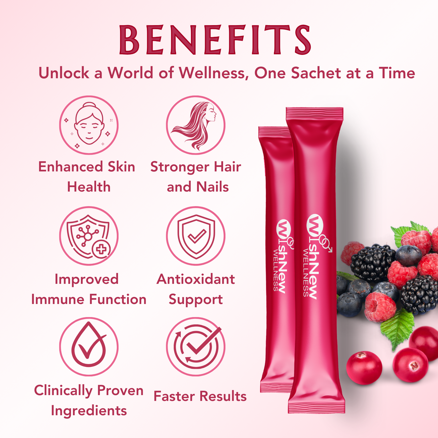 Wishnew Wellness Graceful Aging Duo: Beauty Collagen Arctic Blueberry + Daily Ritual Multivitamin Women 50+