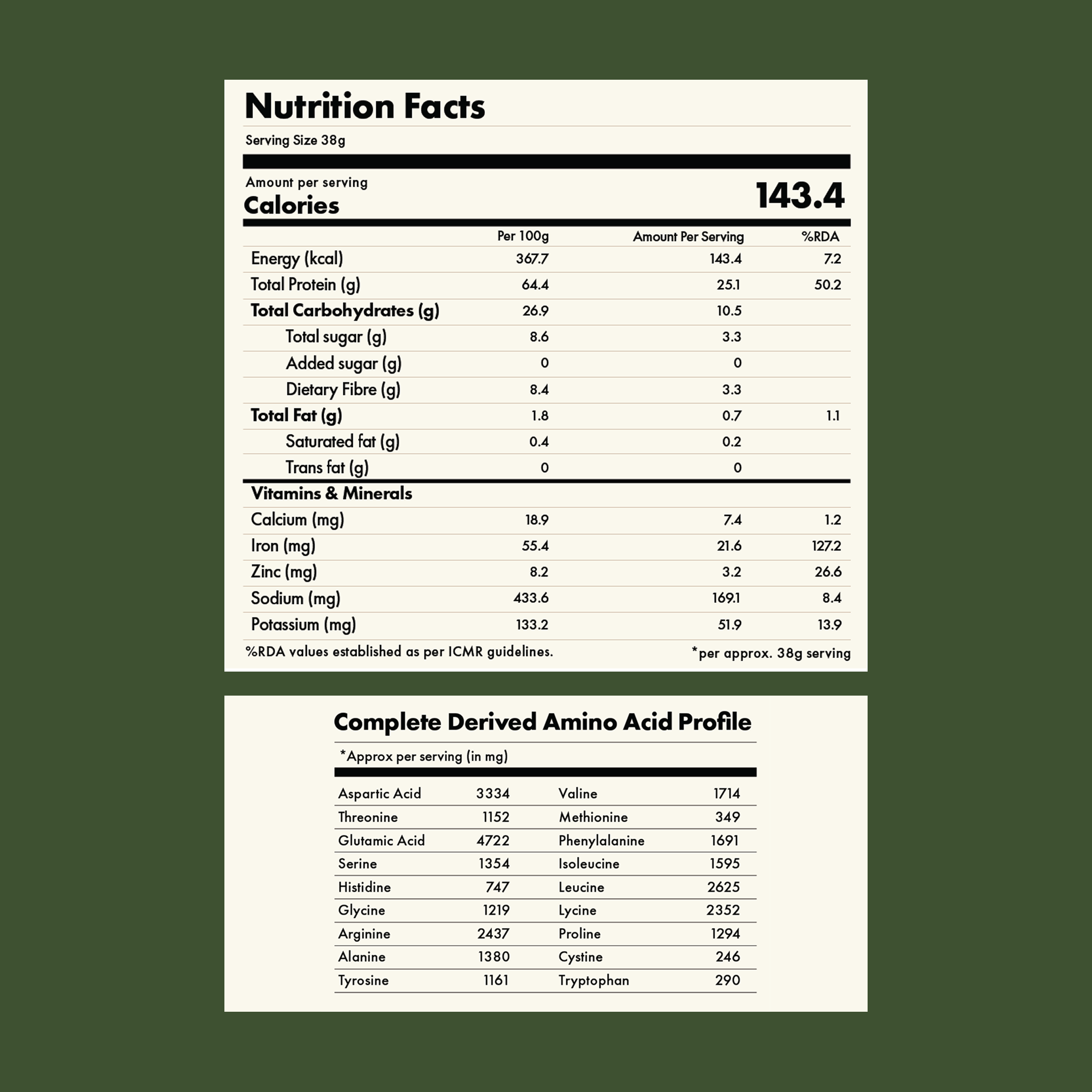Cosmix No-Nonsense Plant Protein Pro | 26g Protein/Serve | Kerala Vanilla Bean | Yeast Powered Plant-Based Protein | PDCAAS of 1 | Light On Gut, Superior Muscle Recovery - 38g (Pack of 1 Sachet)