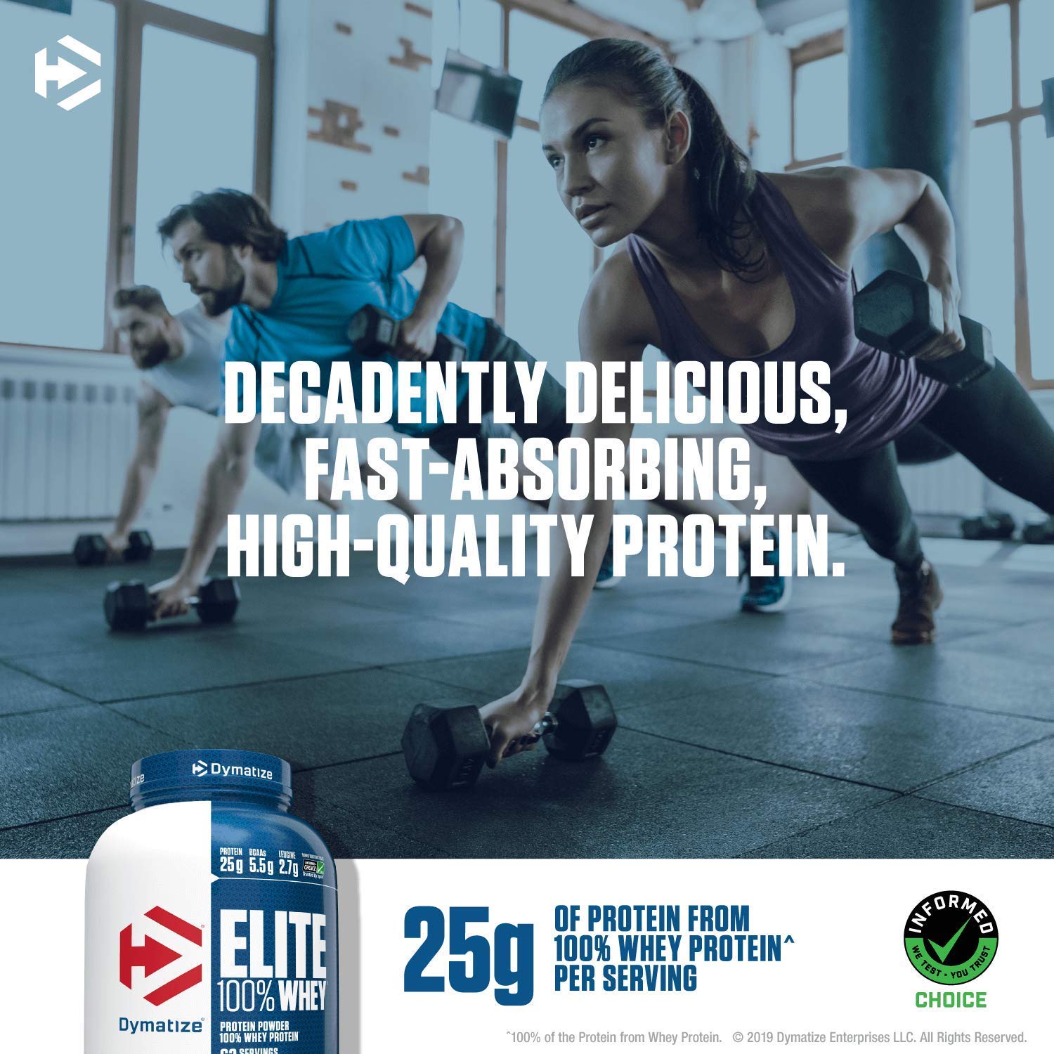 Dymatize Nutrition Elite Whey Protein Supplement Powder, Pre and Post Workout Protein Powder (5 lbs, 2.26 kg, Rich Chocolate)