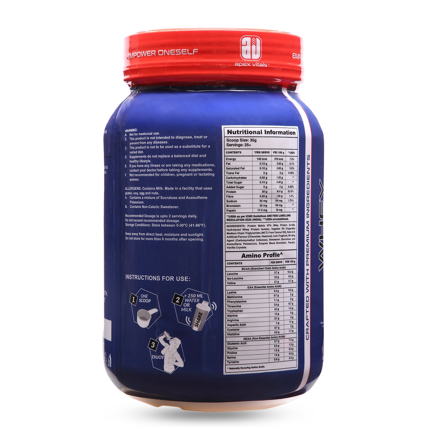 Apex Vitals Whey Protein Isolate Yogurt 2 Lbs New