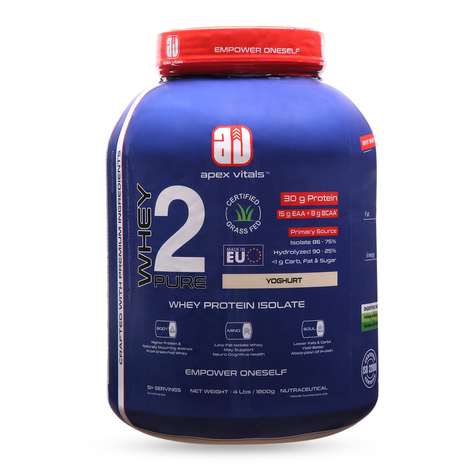 Apex Vitals Whey Protein Isolate Yogurt 4 Lbs