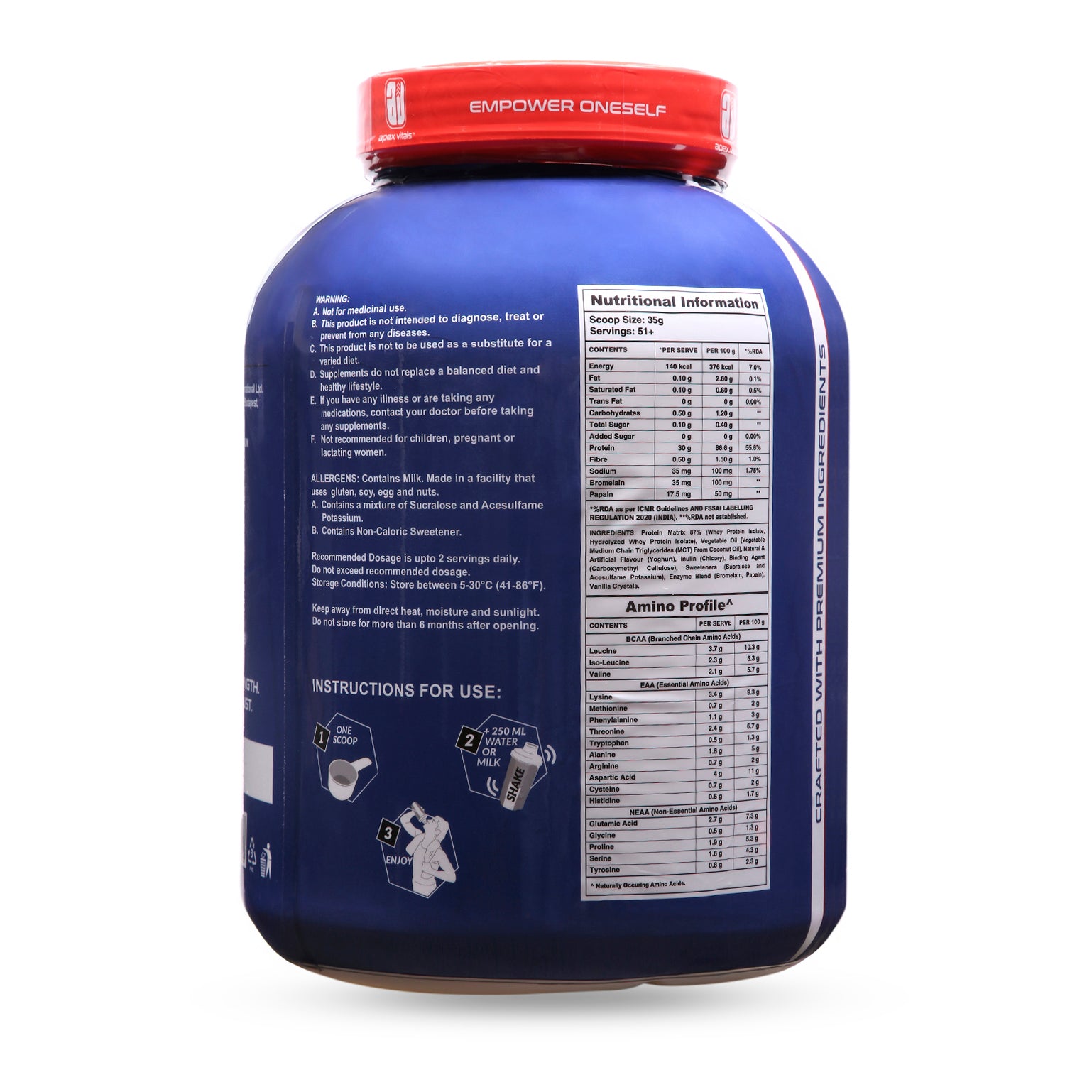 Apex Vitals Whey Protein Isolate Yogurt 4Lbs