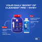Apex Vitals - 1 Whey Protein Blend 4 lbs + Alpha 1 Pre-Workout Combo | Grass-Fed Protein Powder | Mohai Ignes Mineral Water | Muscle Strength & Recovery | Swiss Triple Chocolate (4lbs)