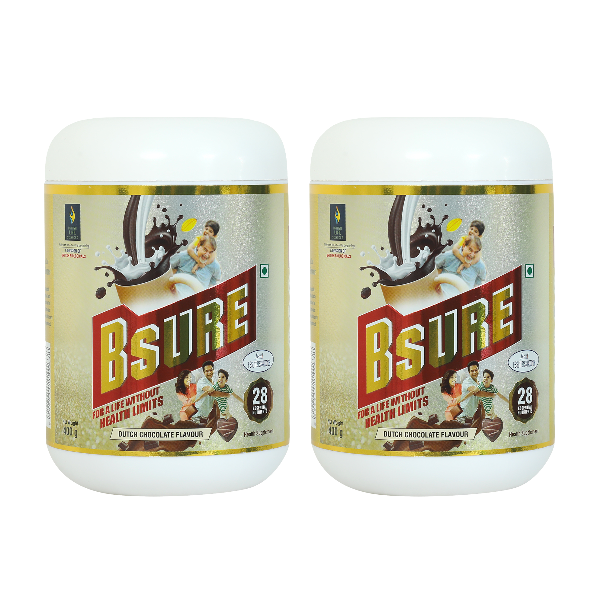 Bsure - For a Life Without Health Limits | Complete balanced Nutritional supplement | Immune Booster| with 3 Vital Oxidants | Delicious Dutch Chocolate Flavour |400 g (Pack of 2)