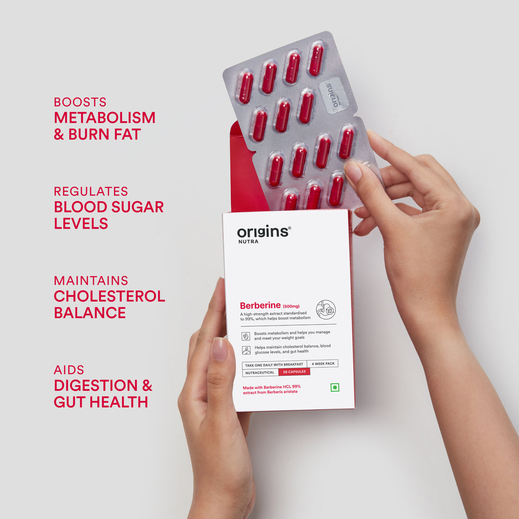 Origins Nutra Berberine |Boost Metabolism & Energy Levels, Help Manage Blood Sugar |Berberine |GMP Certified | For Men & Women | 28 Veg Capsules