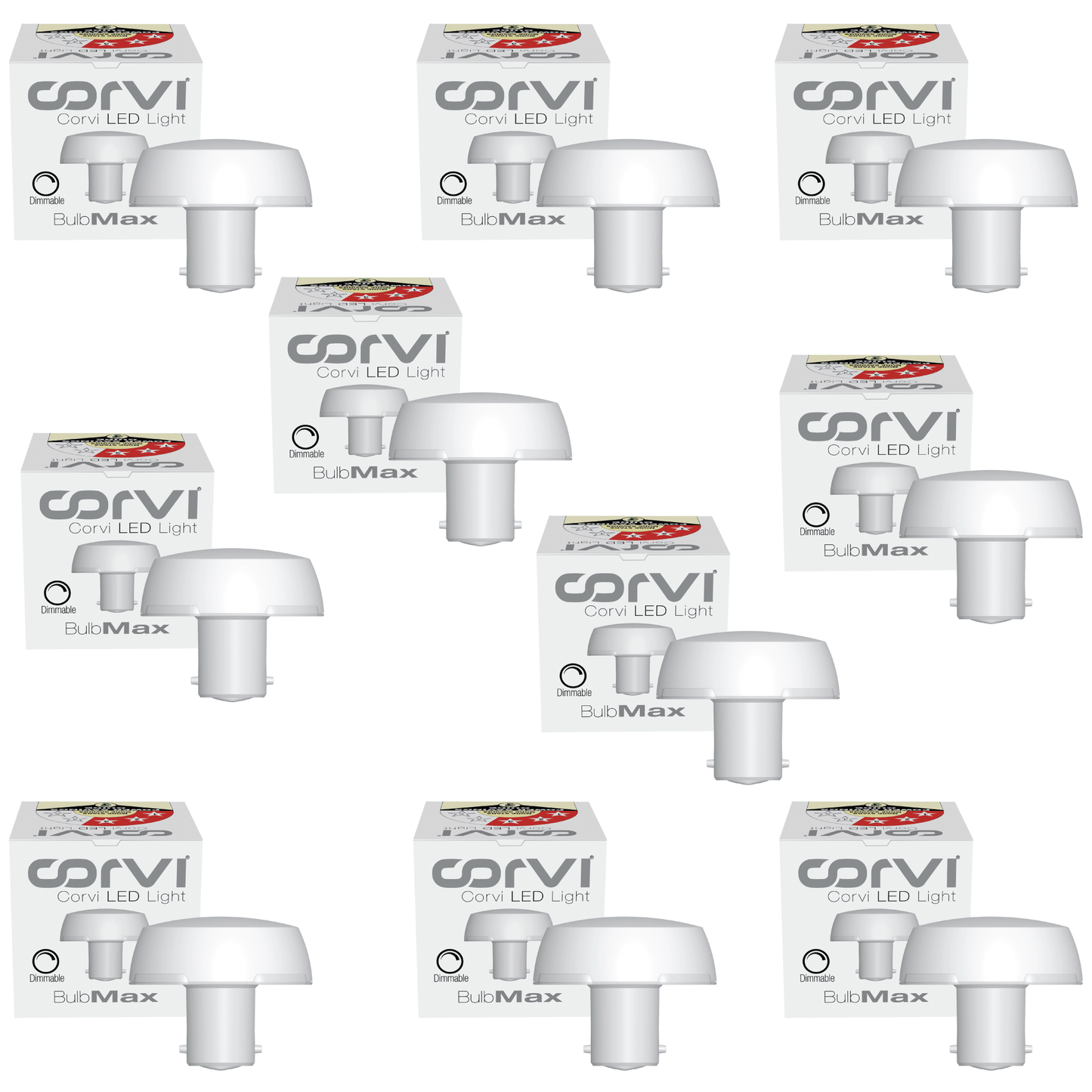 CORVI LED Bulb | 9 Watts illumination using 6 Watts power | B22, Compact Non-Protruding | 5700K White Full Glow | Dimmable | 2 Year Warranty | Industry’s Best 3 star Rated Energy Saving Bulb (Pack of 10)