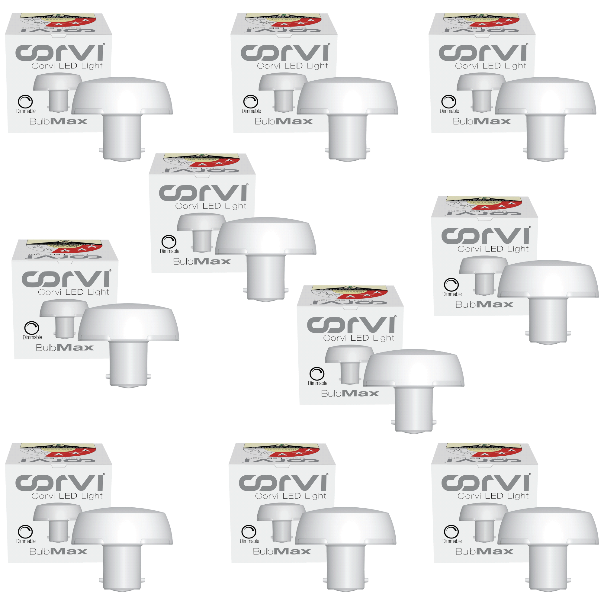 CORVI LED Bulb | 9 Watts illumination using 6 Watts power | B22, Compact Non-Protruding | 5700K White Full Glow | Dimmable | 2 Year Warranty | Industry’s Best 3 star Rated Energy Saving Bulb (Pack of 10)