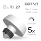 CORVI LED Bulb | 9 Watts illumination using 6 Watts power| Industry’s Best 4 star Rated Energy Saving LED Bulb | E27 Base, Compact, Non-Protruding, Dimmable | 3000K Warm White (Pack of 10)