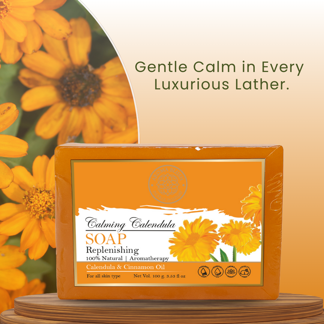 AROMABLUSH Rosy Radiance, Calming Calendula & Blooming Lily Combo Soap