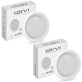 CORVI LED Flat 4 Round 6W Ceiling Panel Light | Slim, Dimmable & Driverless | Warm White 3000K | Backlit for Maximum Output | Ideal for False Ceilings & Home Lighting (Pack of 2)