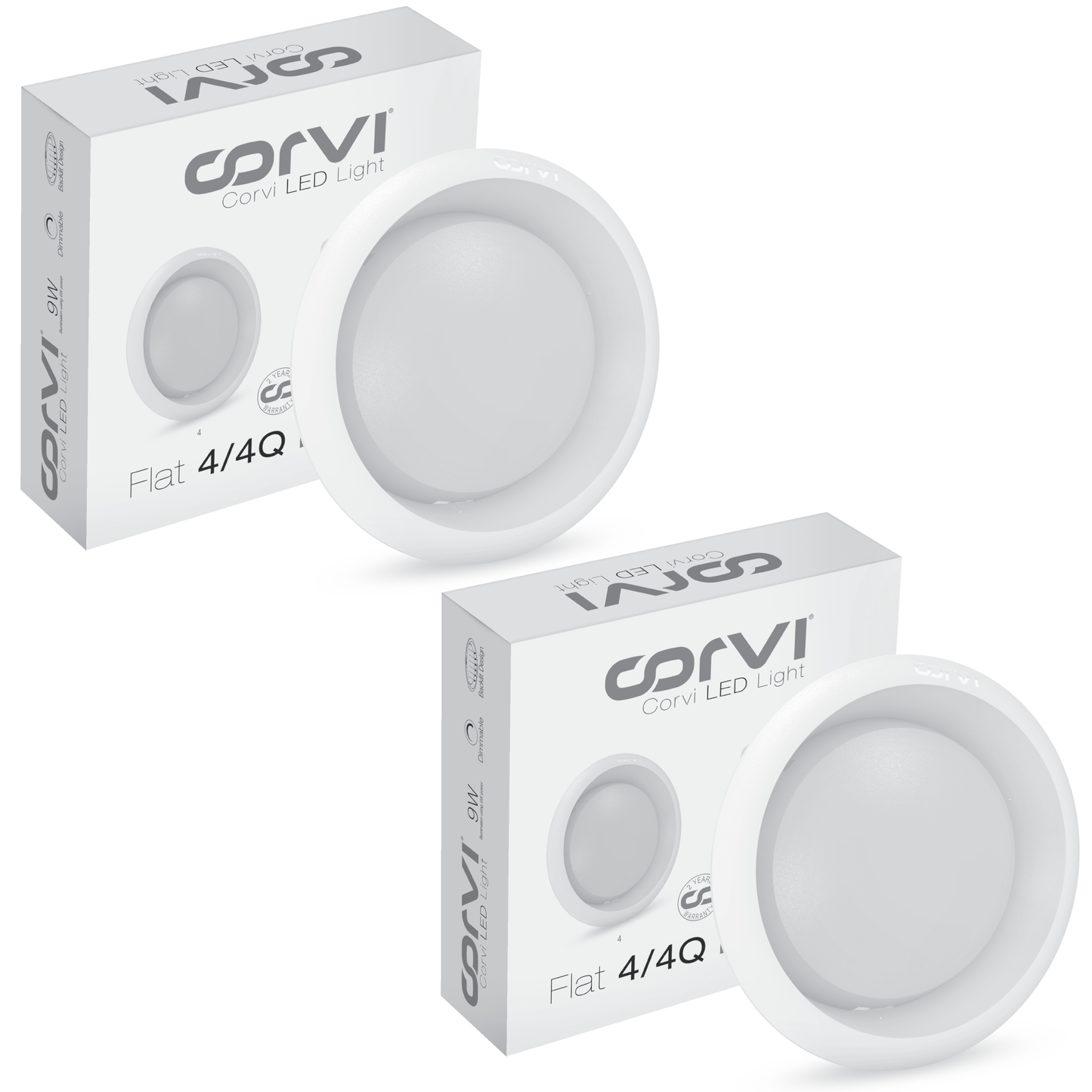 CORVI LED Flat 4 Round 6W Ceiling Panel Light | Slim, Dimmable & Driverless | Warm White 3000K | Backlit for Maximum Output | Ideal for False Ceilings & Home Lighting (Pack of 2)
