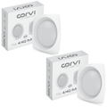 CORVI LED Flat 4Q Square 6W Ceiling Panel Light | Slim, Compact, Dimmable & Driverless | Warm White 3000K | Backlit for Maximum Output | Ideal for False Ceilings & Home Lighting (Pack of 2)
