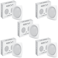 CORVI LED Flat 4Q Square 6W Ceiling Panel Light | Slim, Compact, Dimmable & Driverless | Warm White 3000K | Backlit for Maximum Output | Ideal for False Ceilings & Home Lighting (Pack of 5)