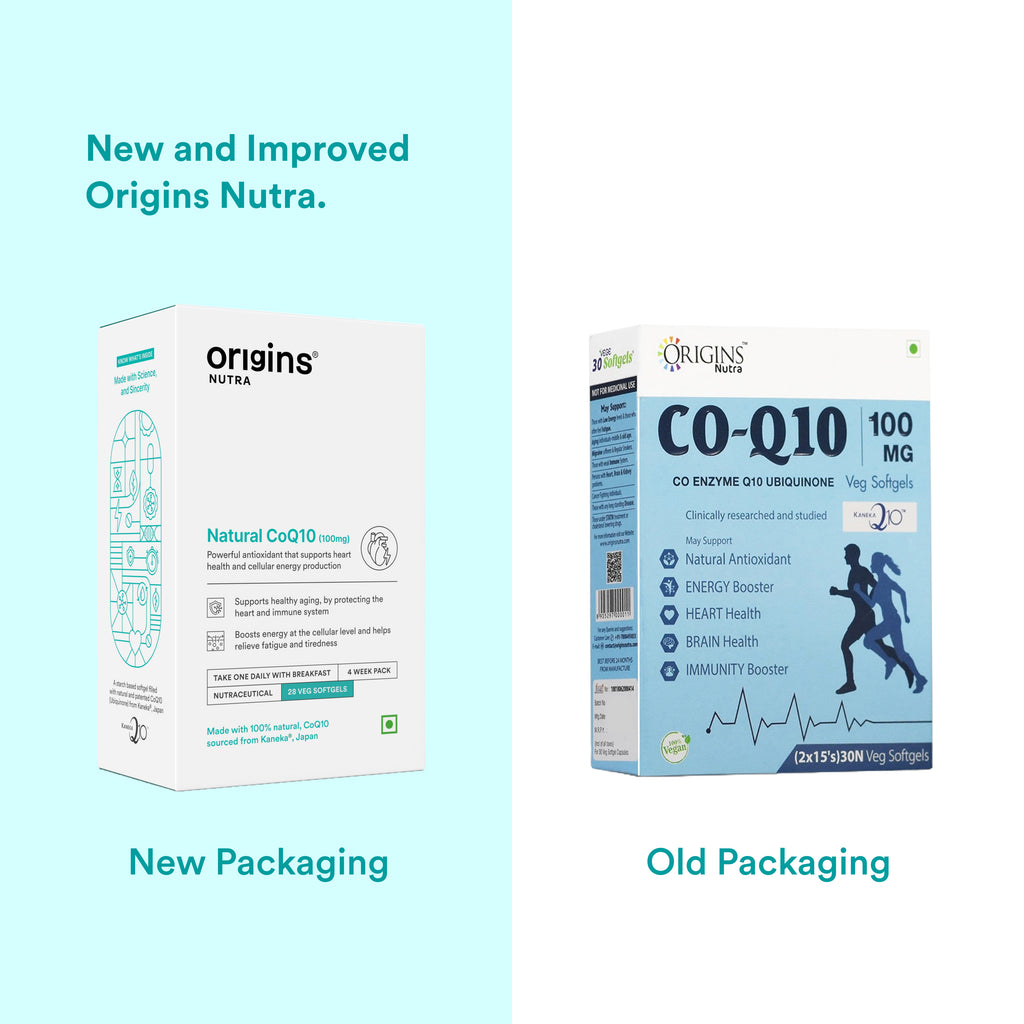 Origins Nutra Natural’s CoQ-10 (100mg) | Boost Energy & Stamina, Supports Heart Health, Relieves Migraine | CoQ 10 | GMP Certified | For Men & Women | 28 Veg Soft Gels Pack of 3