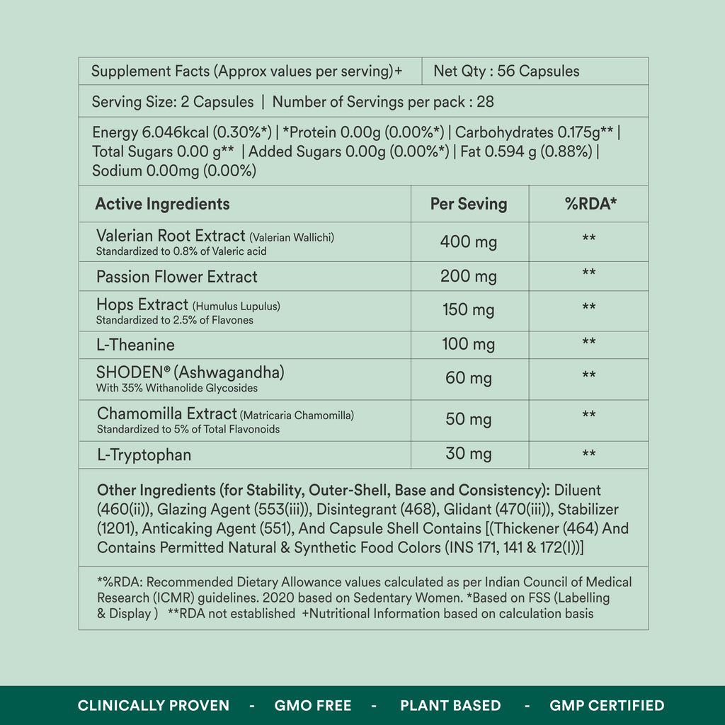 Origins Nutra Stress-Sleep Aid Capsules| Melatonin Free| Non-Habit forming| Calmer mind & Restfull sleep| GMP Certified |Non-GMO |For Men & Women| 56 Capsules| Pack of 2