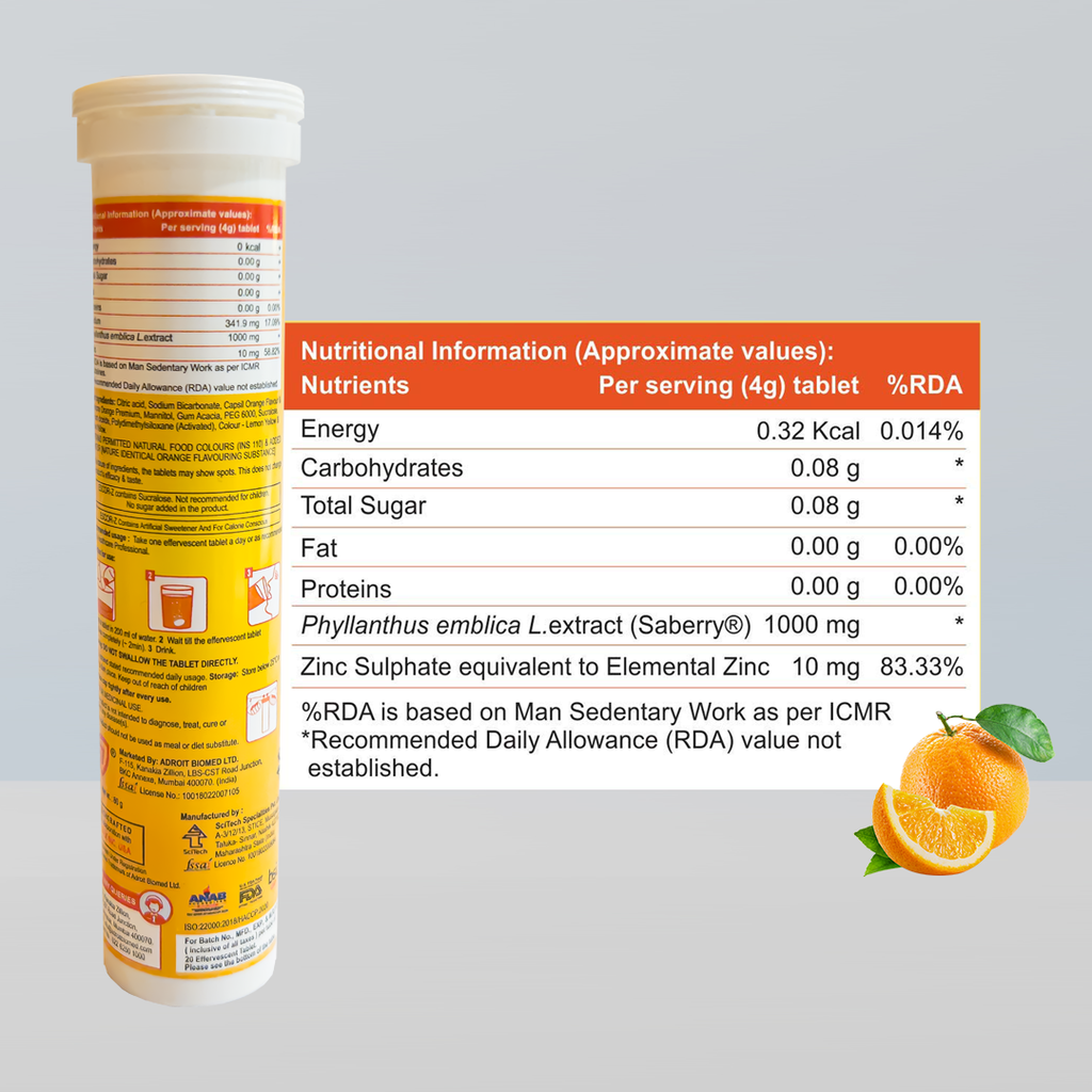 Glutone 1000 & Escor-Z Combo Pack| Setria L-Glutathione, Vitamin C Effervescent Tablets| Healthy Skin| 15 (6) + 20 (6) Tablets (Orange Flavour)