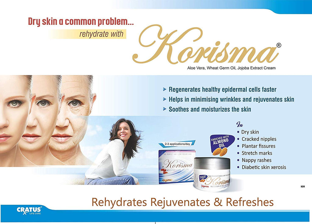 Korisma Moisturizing Lotion with Almond Oil, Aloe Vera, Wheat Germ Oil, Jojoba Extracts for Rejuvenating & Hydrated Skin - 65gms(Pack of 2)