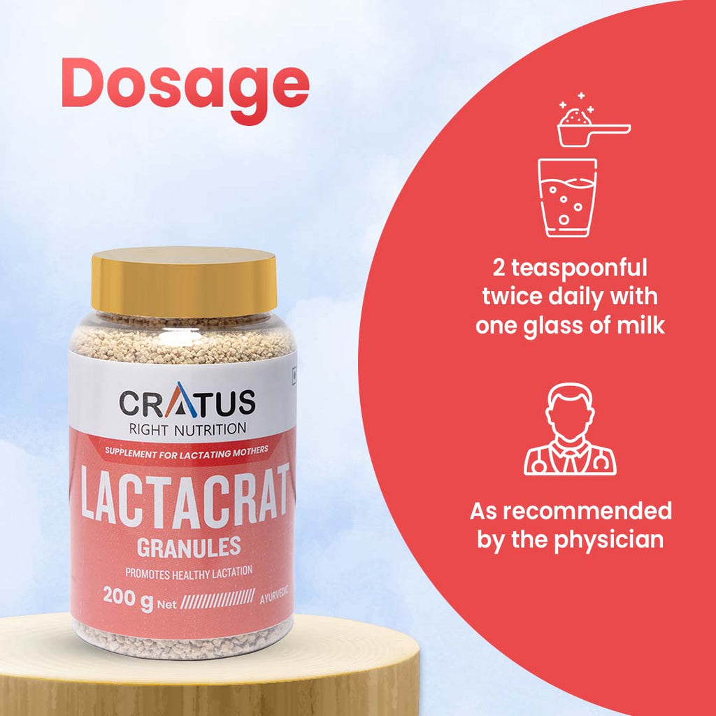 Lactacrat Granules - Natural Lactation Therapy For New Mothers | Contains The Goodness Of Natural Ingredients Including Tulsi, Pipali & Jiwanti | Promotes Healthy Production Of Breast Milk