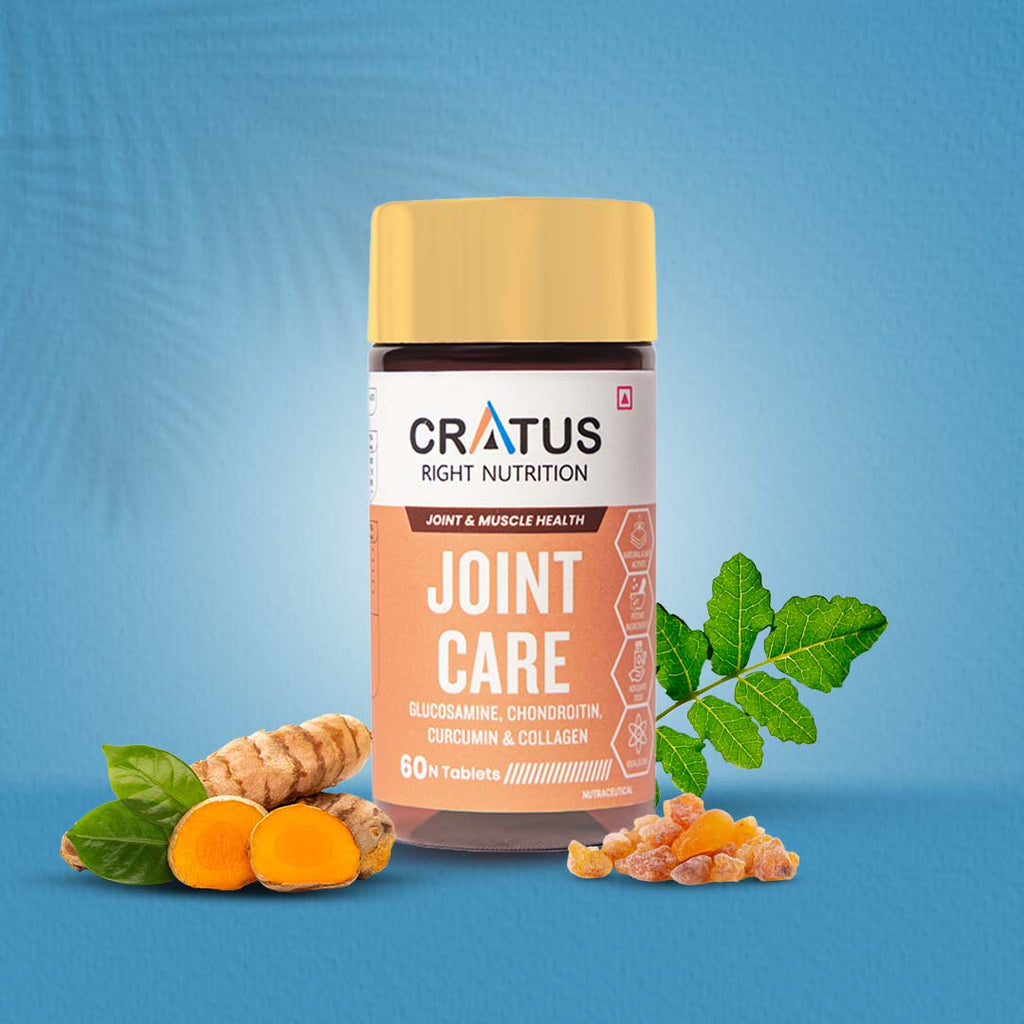 Cratus Right Nutrition Advanced Joint Care Tablets with Glucosamine, Chondroitin and Curcumin | Total Support for Joint, Cartilage and Muscle Health | Reduces Pain | 120 Tablets (Pack of 2)