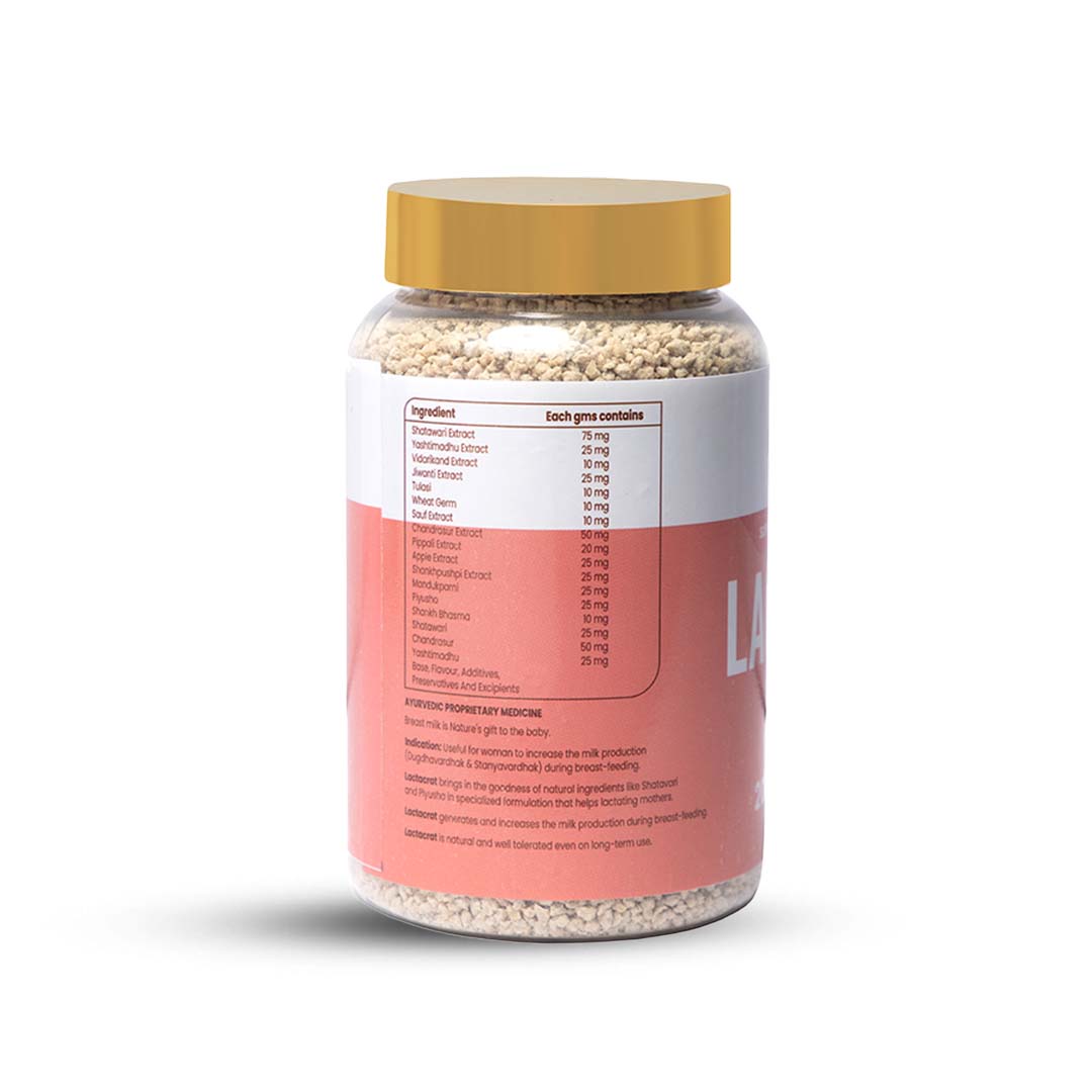Lactacrat Granules - Natural Lactation Therapy For New Mothers | Contains The Goodness Of Natural Ingredients Including Tulsi, Pipali & Jiwanti | Promotes Healthy Production Of Breast Milk (Pack of 2)